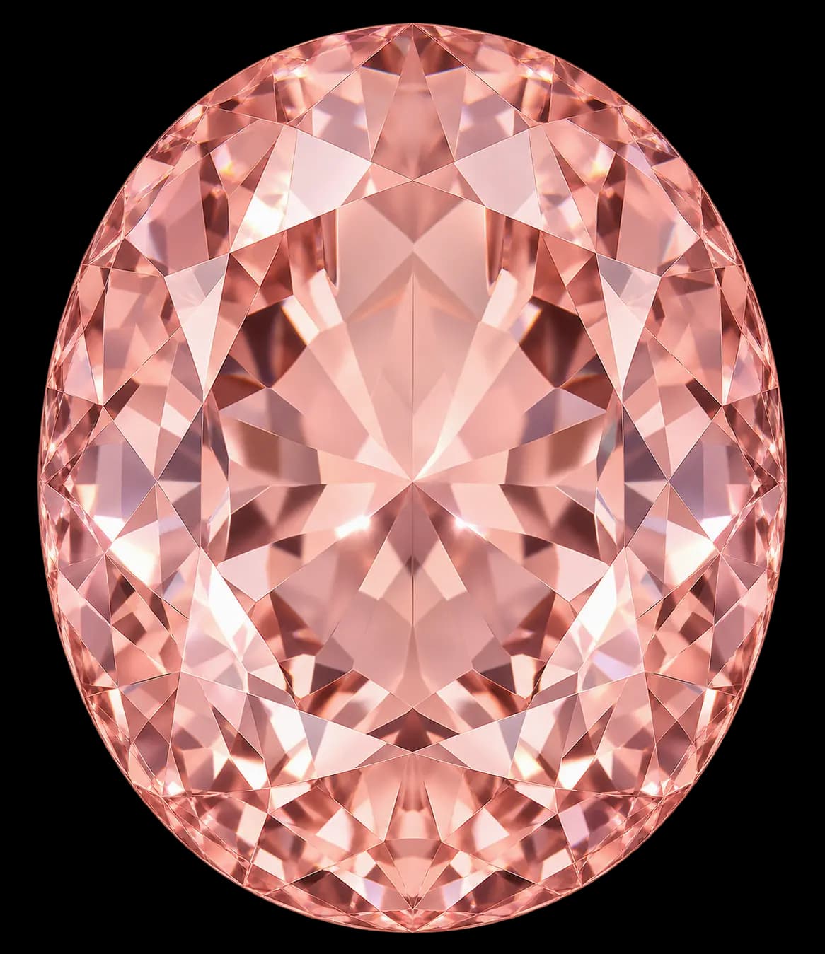 Rose-pink faceted gemstone illustration