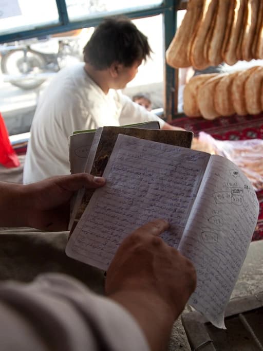 A baker in his Kabul shop, photographed during an interview in 2010