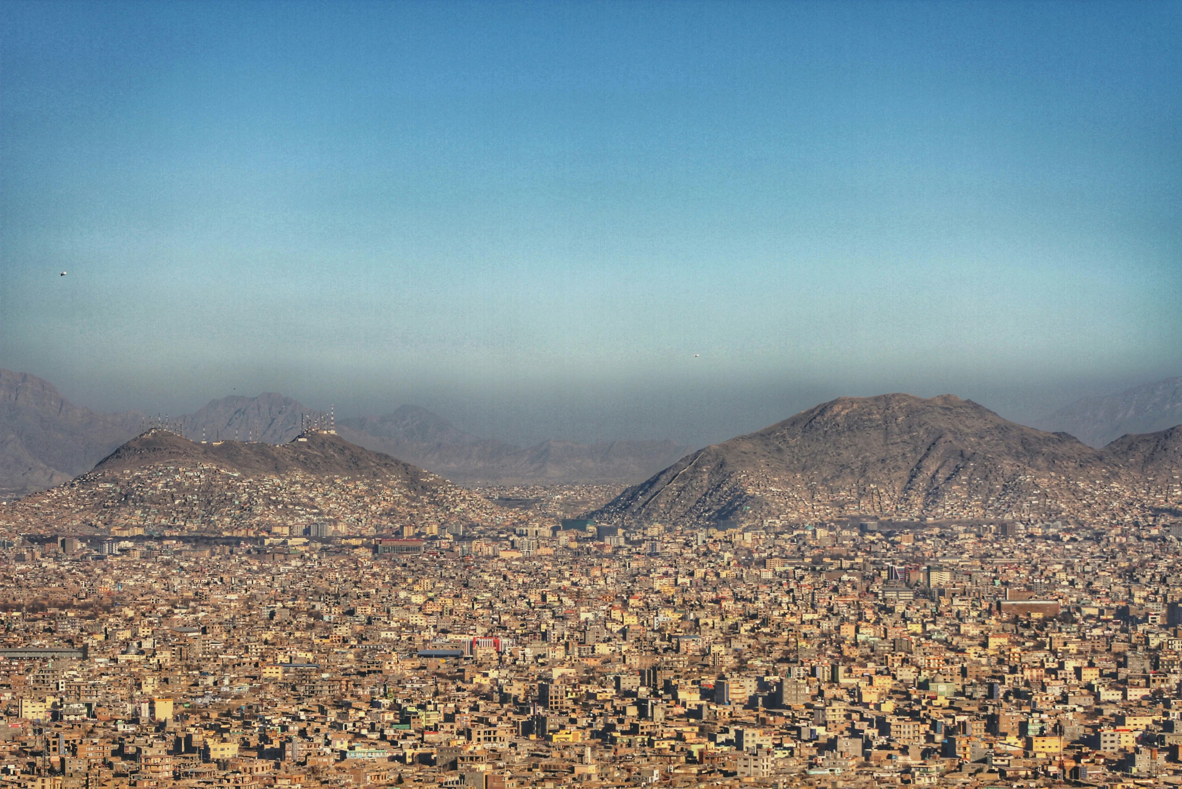 Kabul spreading across its mountain basin