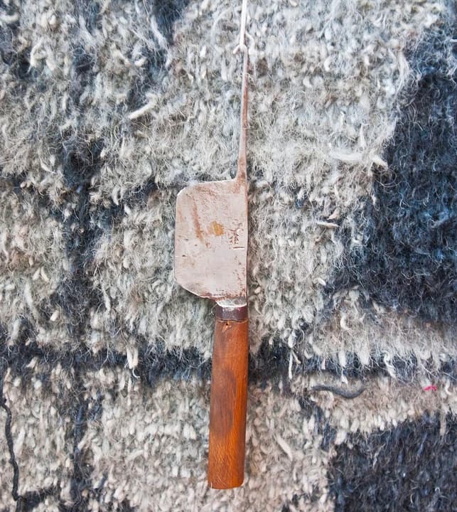 Wool carpet and weaving tool at Arzu Studio Hope in Bamyan, Afghanistan