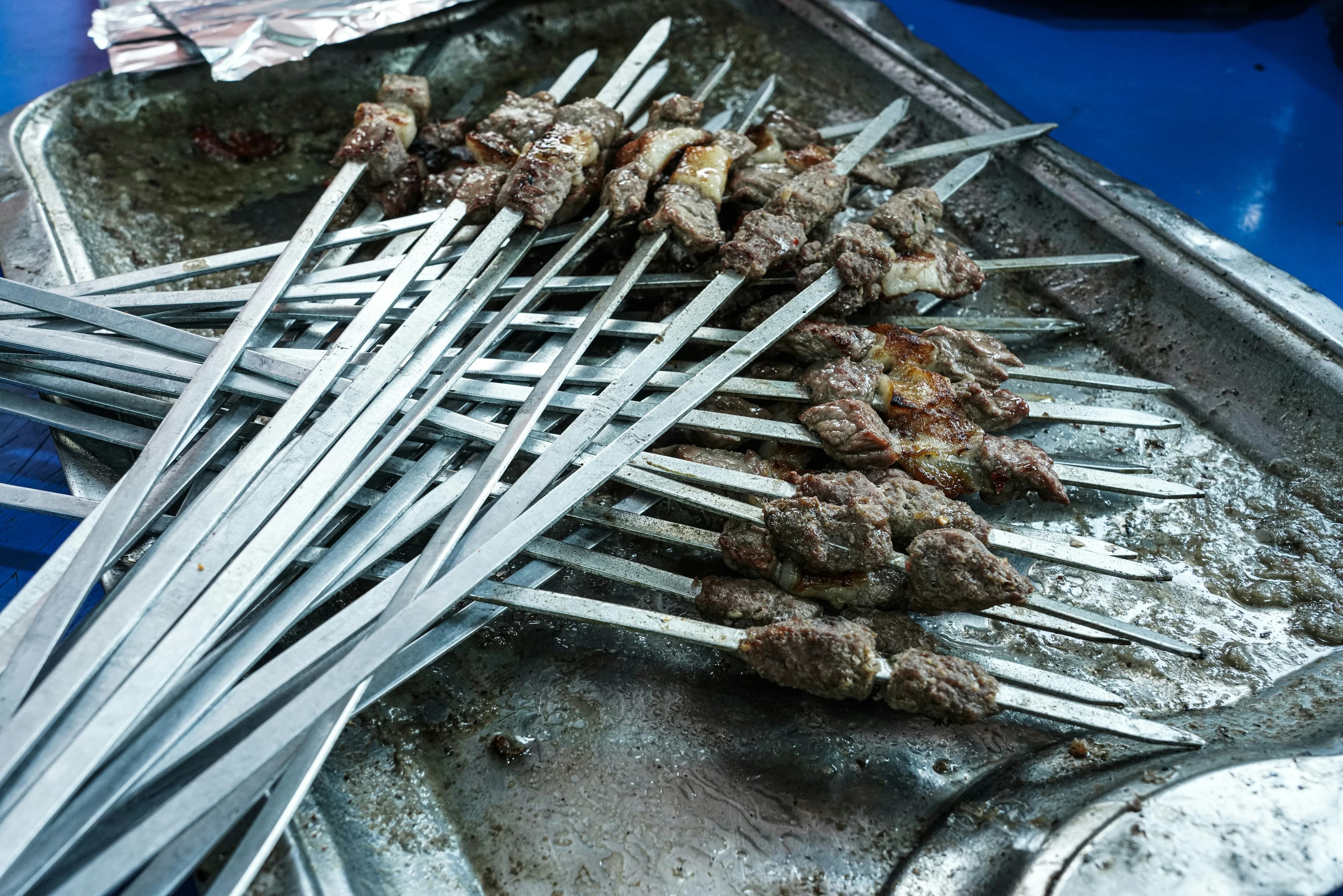 Afghan kebab skewers photographed by Ahmad Redai Hashmi
