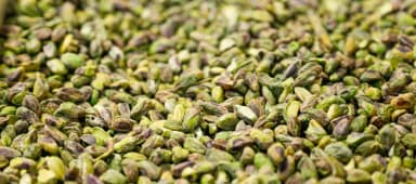 Fresh green pistachio kernels