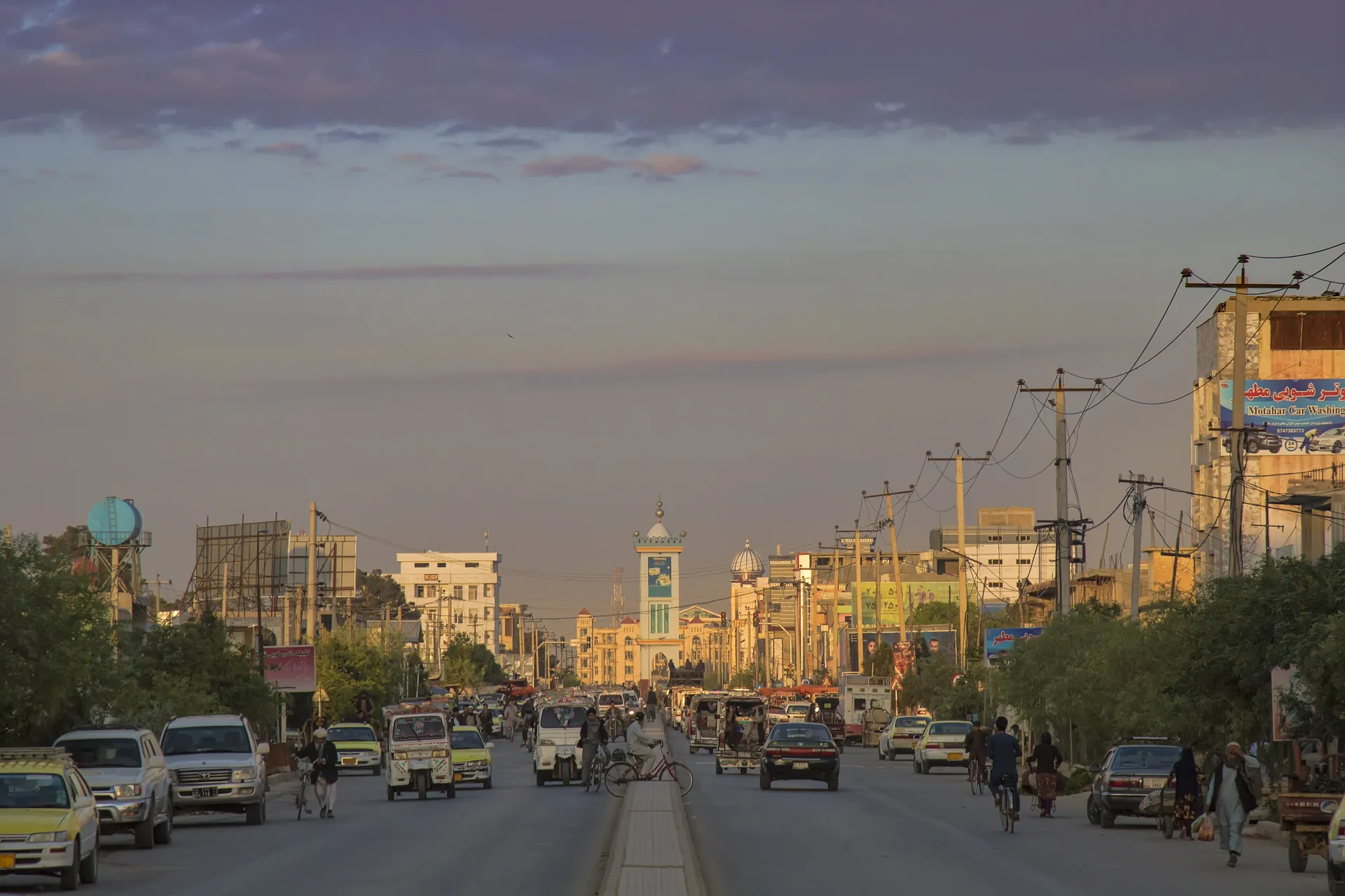 A busy street in central Mazar-i-Sharif