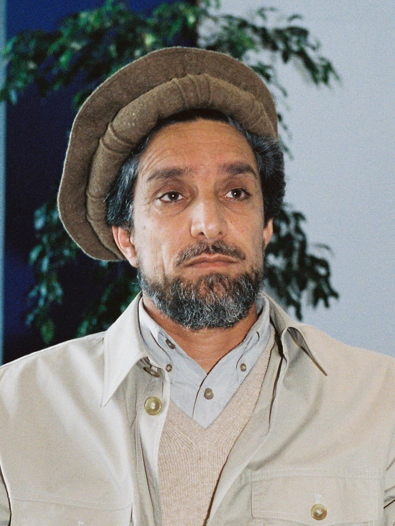 Ahmad Shah Massoud, defence minister of the 1992 Islamic State; archival portrait from 2001