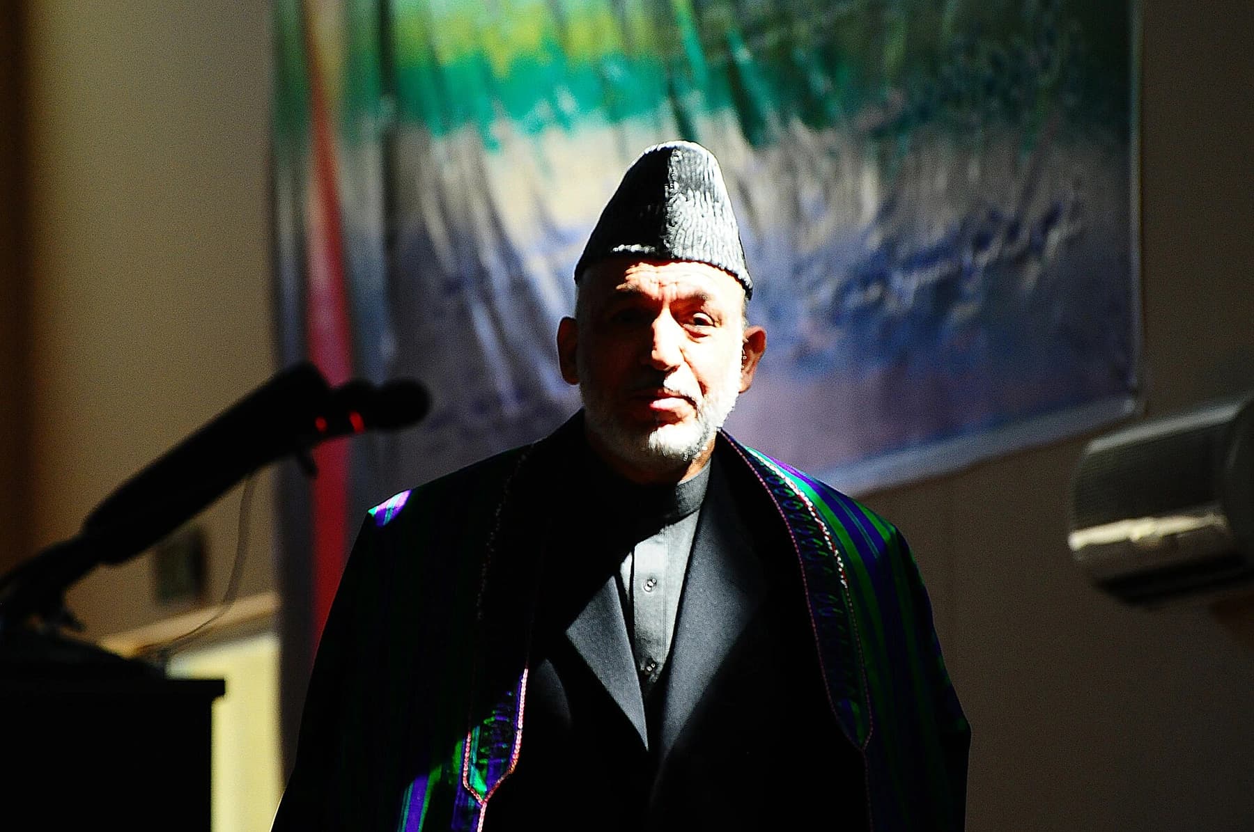 Karzai addressing the National Military Academy graduation, 2011