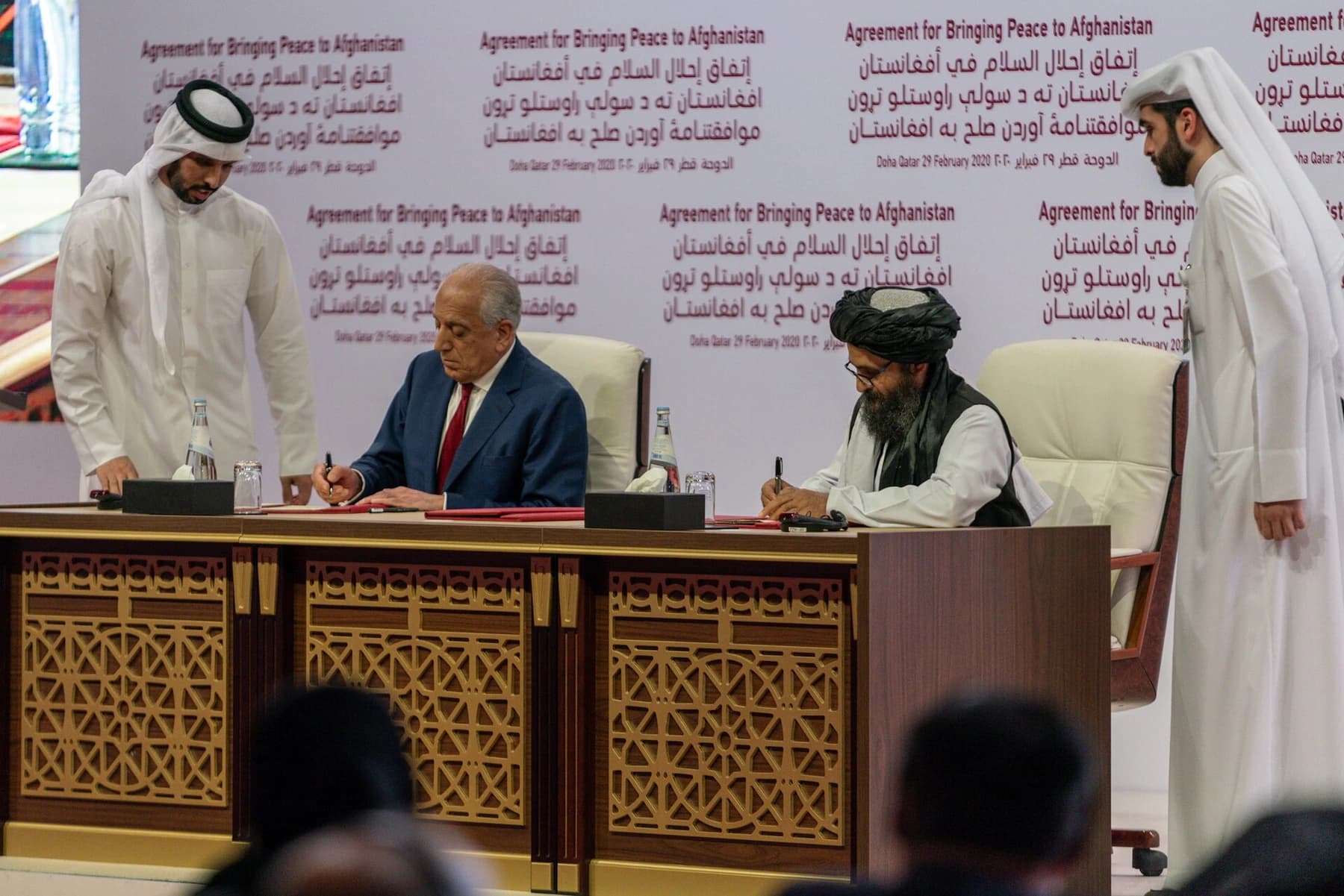 Signing the Doha Agreement, February 2020