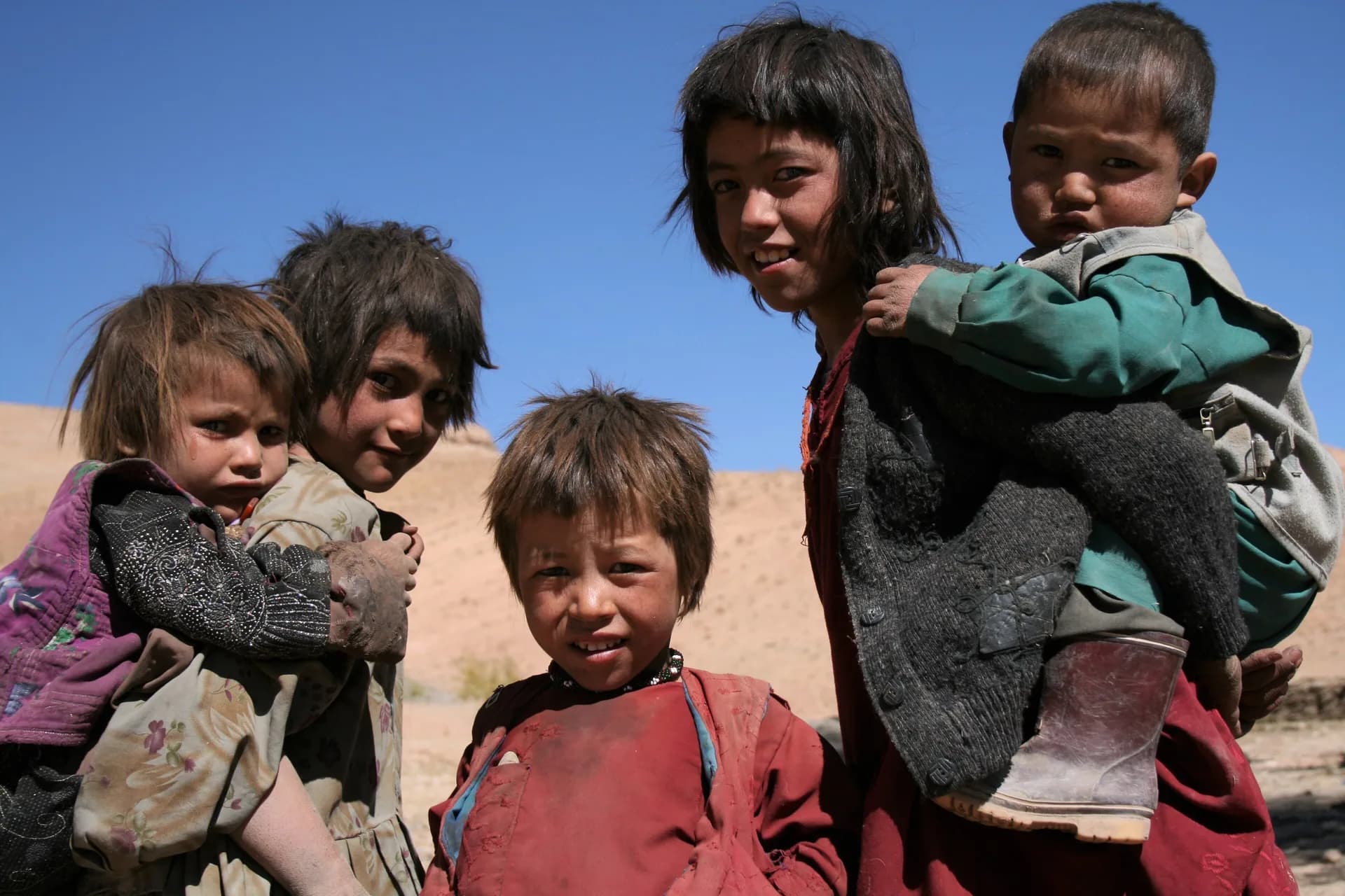 Hazara children together in central Afghanistan