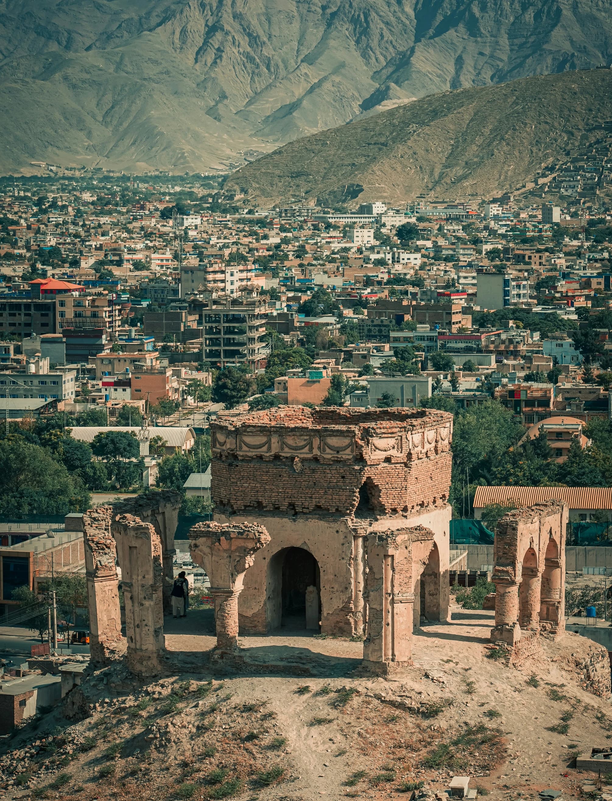 Historic architecture on Nader Khan Hill in Kabul
