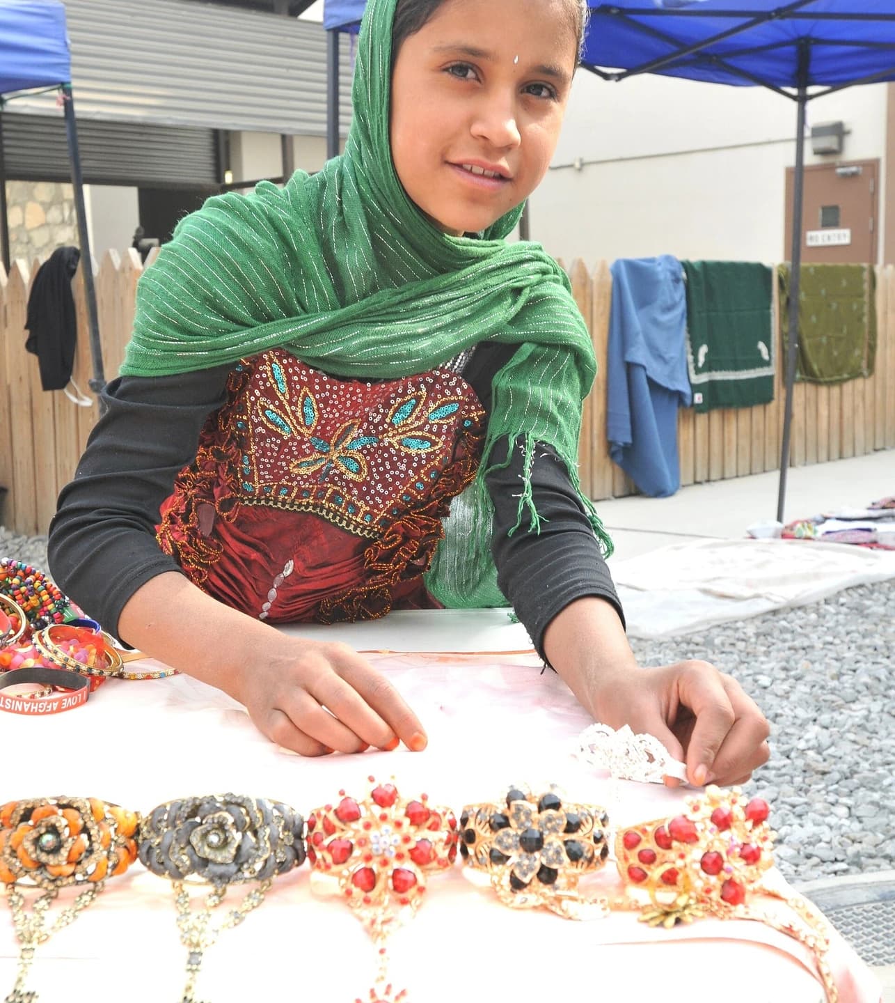 Jewelry displayed by an Afghan vendor at the Kabul women’s bazaar in 2013