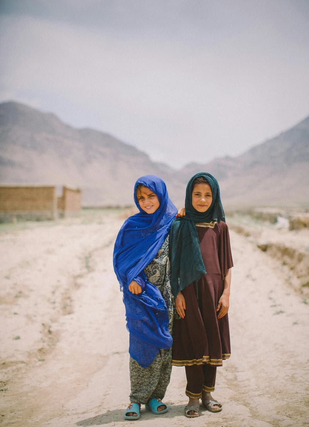 Girls in an Afghan mountain village