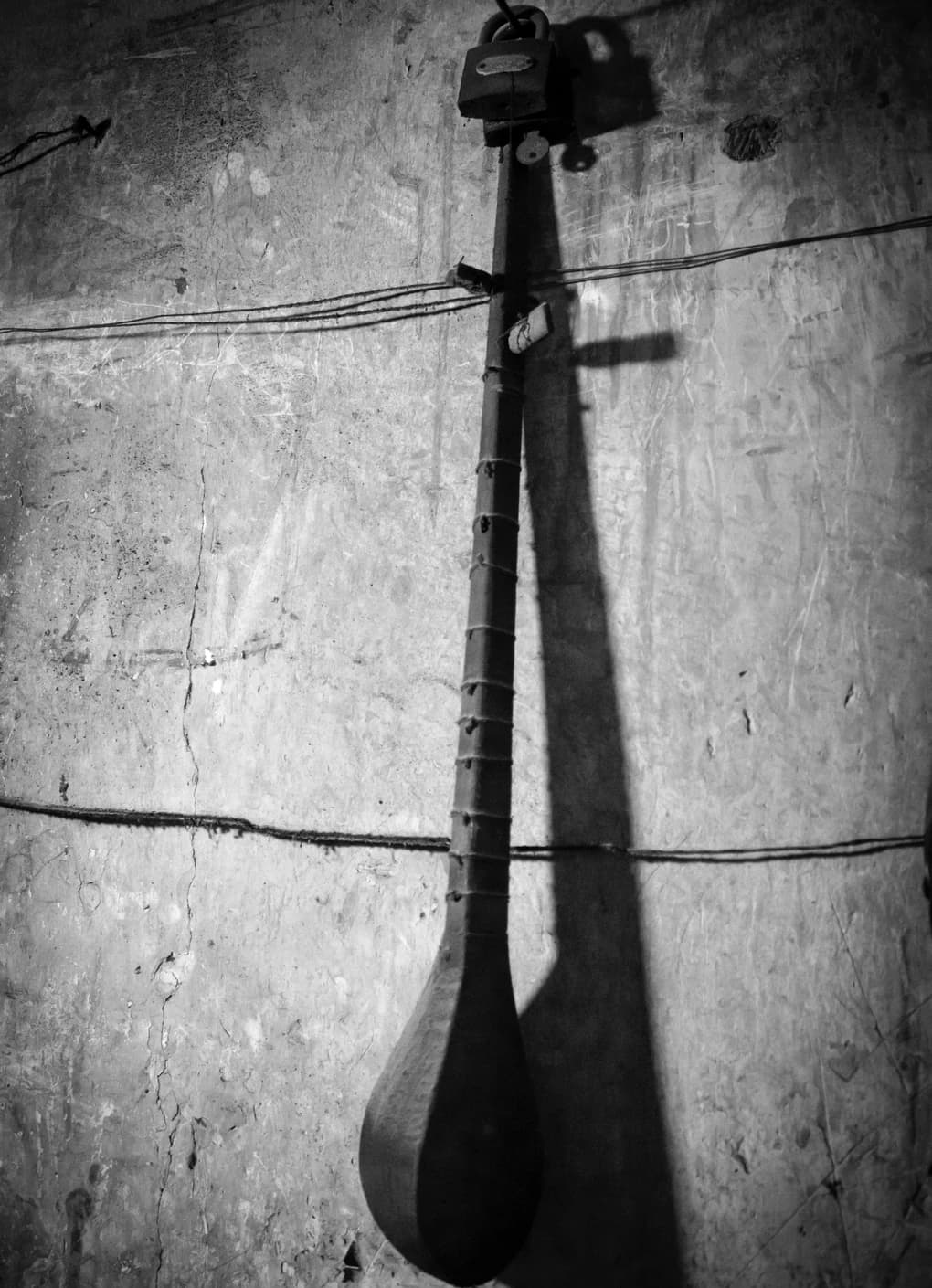 A stringed instrument in a Herat silver shop