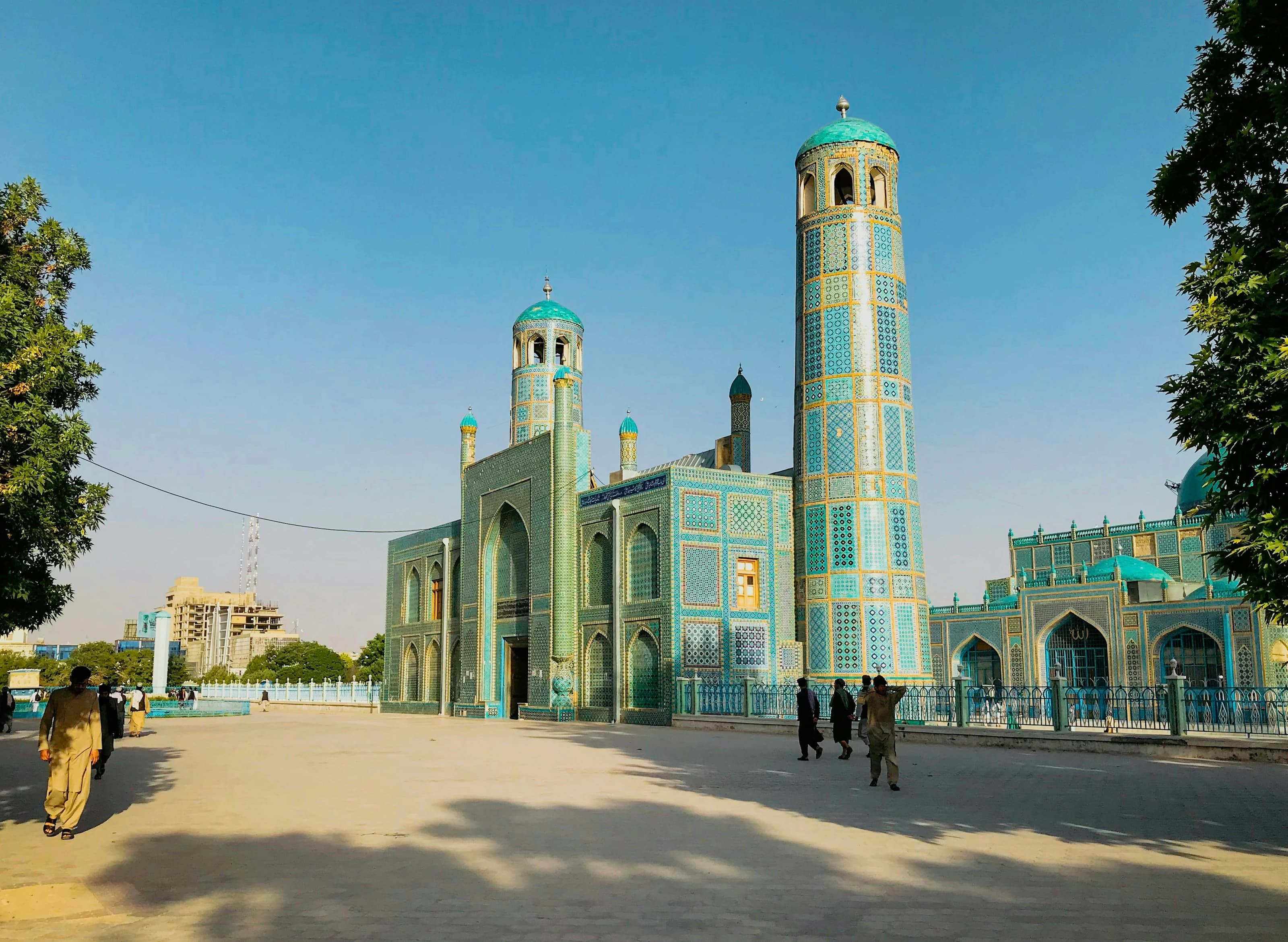 The blue-tiled Shrine of Hazrat Ali in Mazar-e-Sharif
