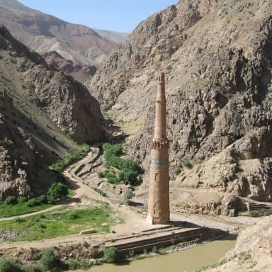 The Minaret of Jam beside its mountain river