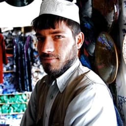 A pottery merchant in Istalif, photographed in 2008