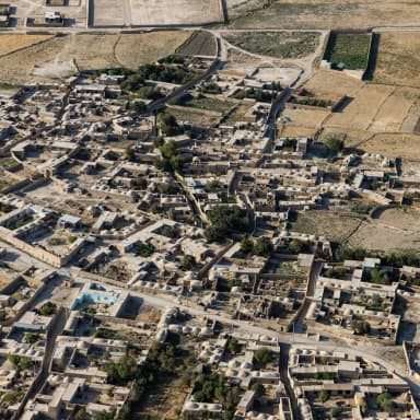 An aerial view across Mazar-e-Sharif