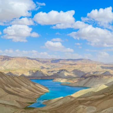 A chain of blue lakes at Band-e-Amir