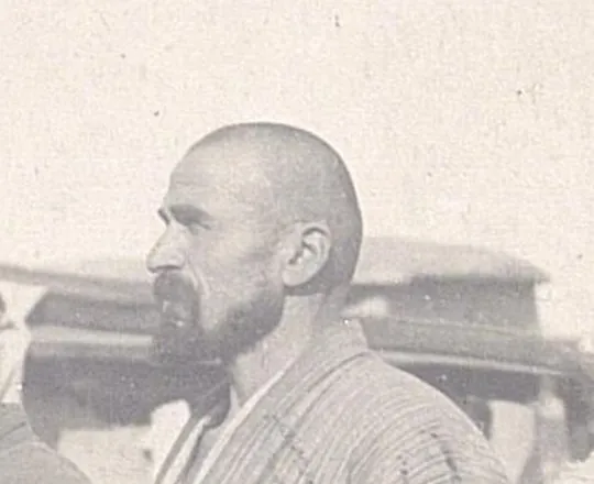 Archival portrait of a man in traditional Uzbek dress, Kabul, 1924