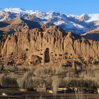 Snow dusting the mountains above Bamyan