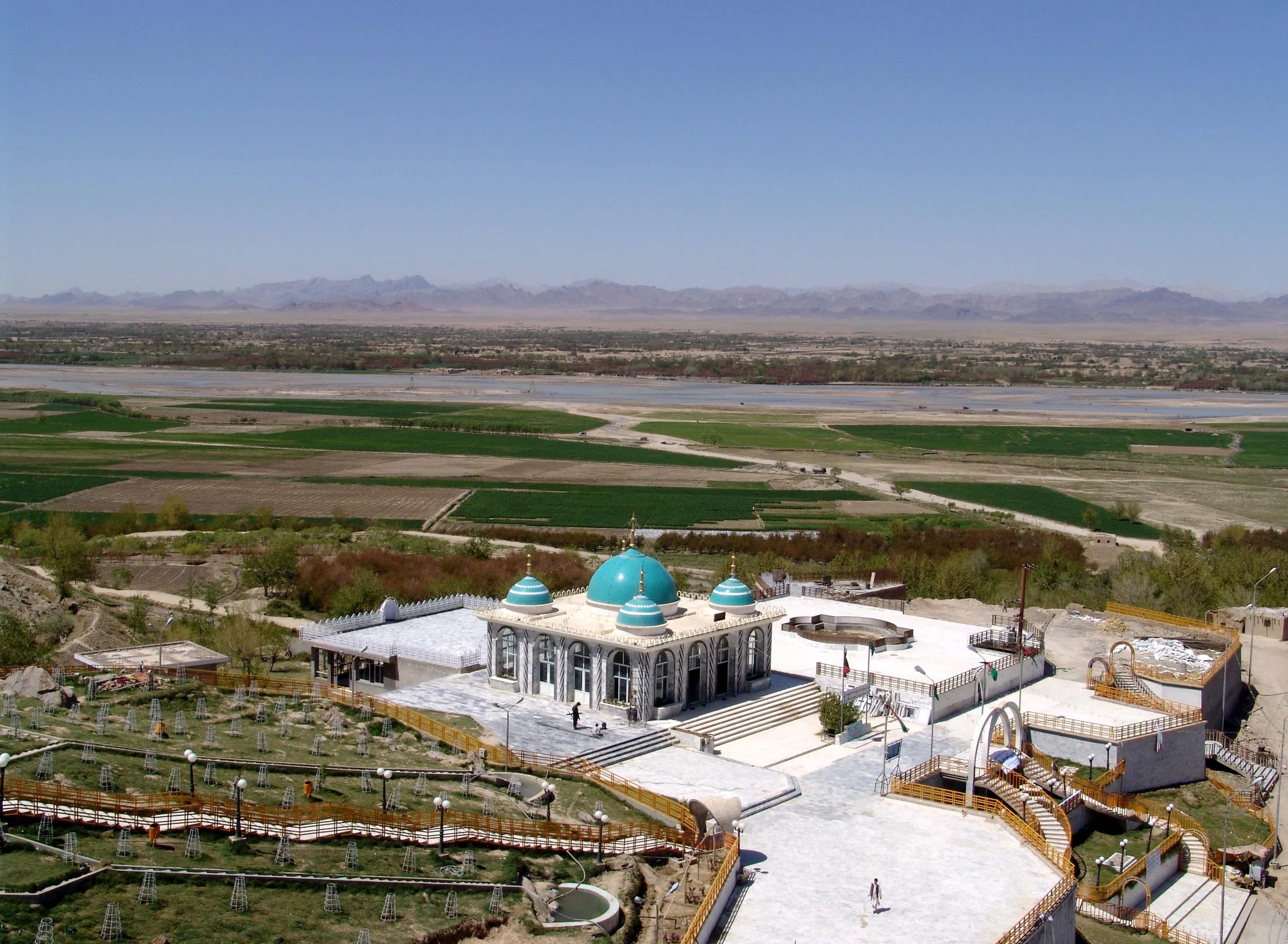The shrine of Baba Wali above the orchards of the Arghandab Valley, Kandahar
