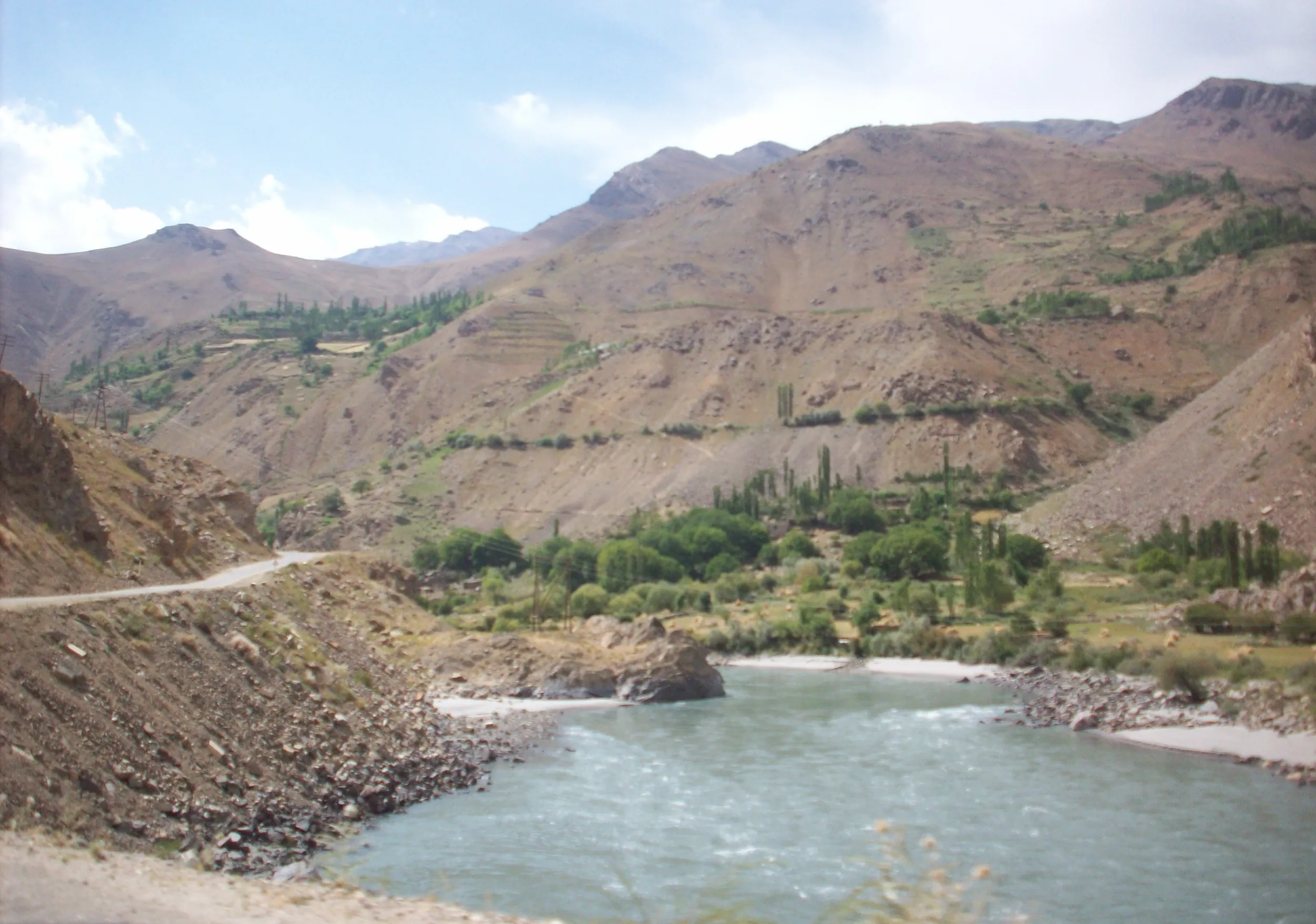 A river valley among the mountains of Badakhshan