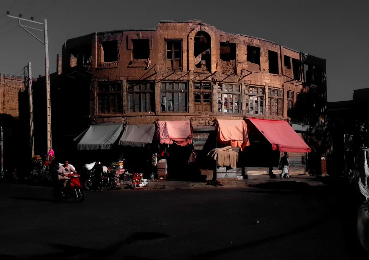 An old building at the Charsoo crossroads in the old city of Herat, 2022