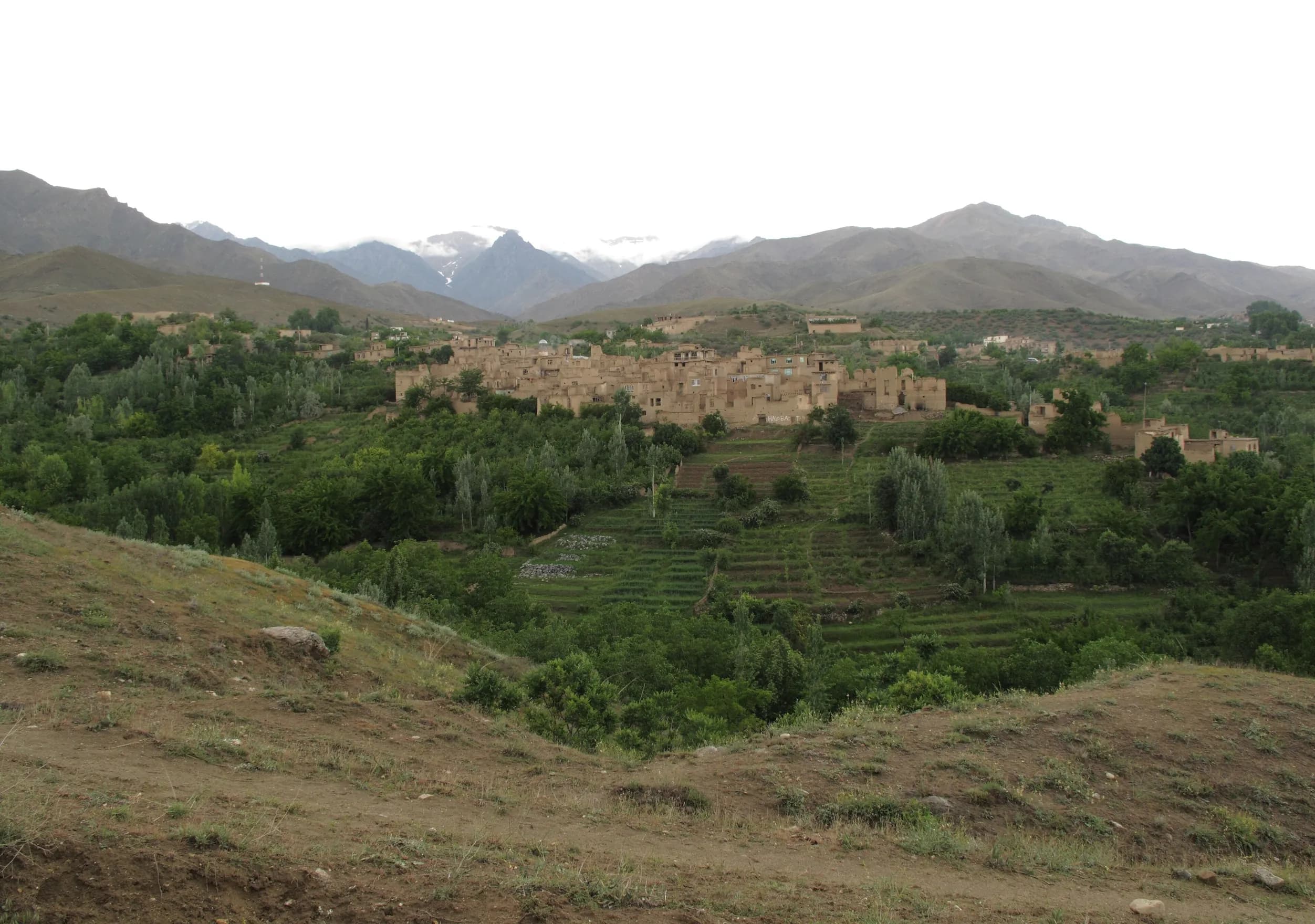 Istalif village and its orchards above the Shomali Plain