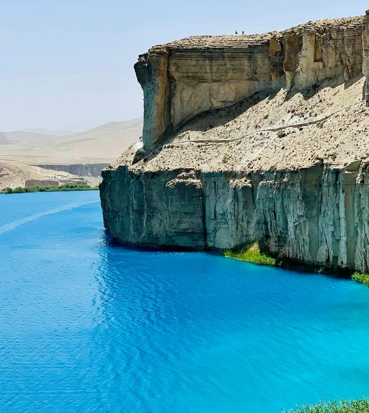 Blue water beneath the cliffs of Band-e-Amir, Afghanistan