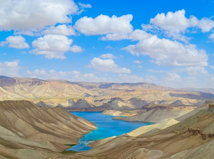 Blue lakes and cliffs at Band-e-Amir, Afghanistan