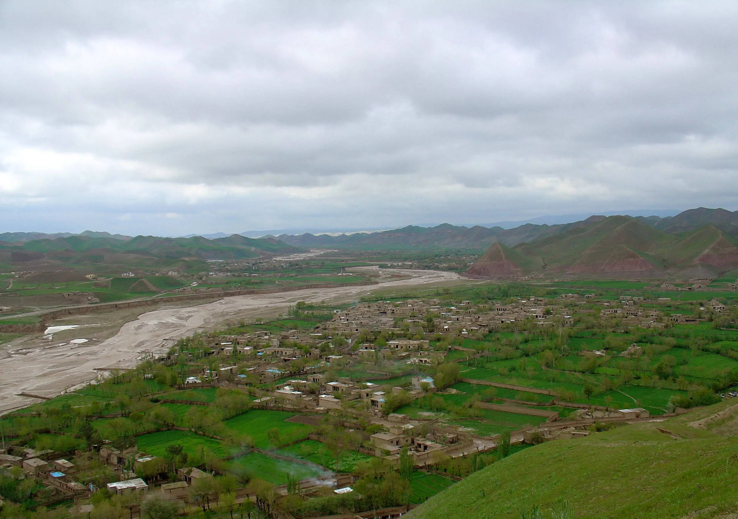 Green fields and orchards around Qala-e-Naw, Badghis Province, in spring 2009