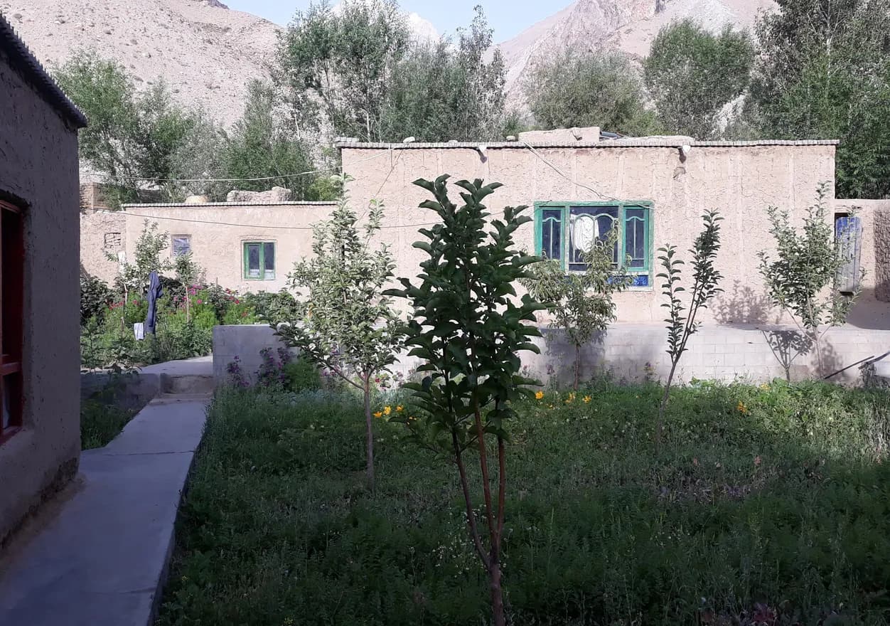 A homestead with a walled garden near Qala-e Panja in the Wakhan, Badakhshan, 2019